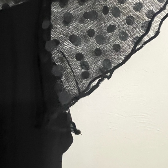 Atelier Flutter Sleeve Polka Dot Top -Black XL - Picture 5 of 10
